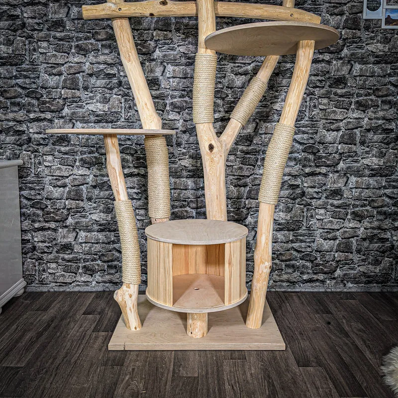 Naturkratzbaum 2502 Kratzbaum Natur Holz Design 196 cm hoch