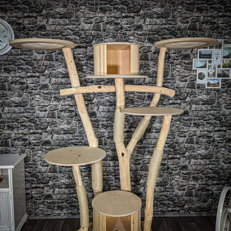 Naturkratzbaum 2502 Kratzbaum Natur Holz Design 196 cm hoch