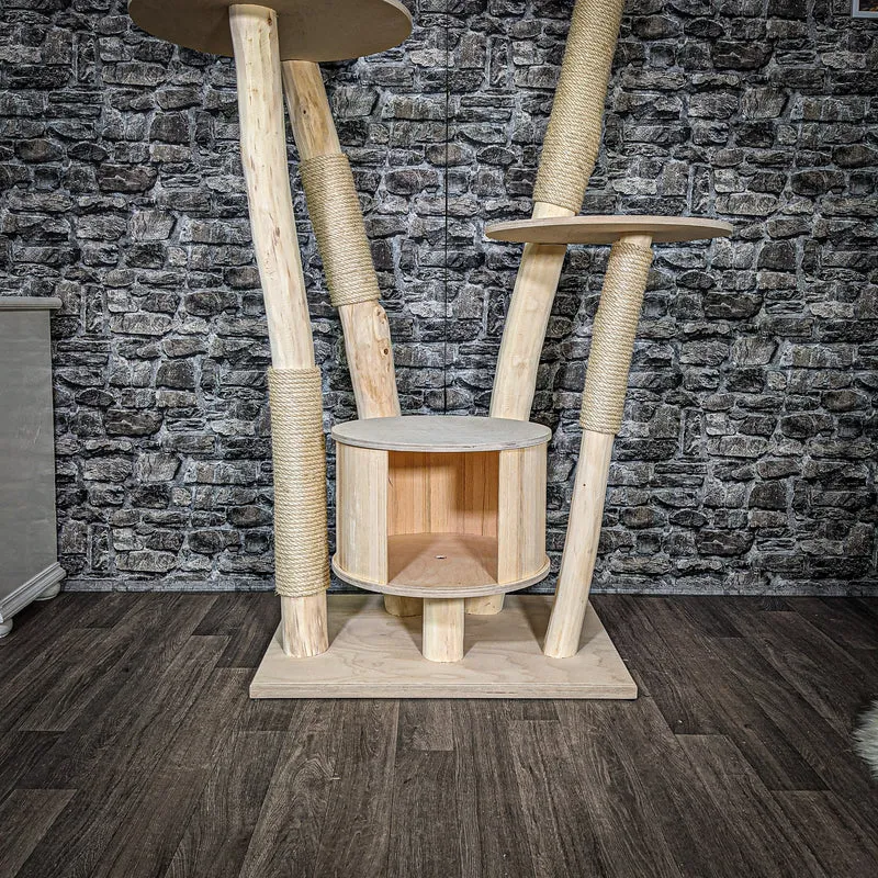 Naturkratzbaum 2501 Kratzbaum Natur Holz Design 195 cm hoch