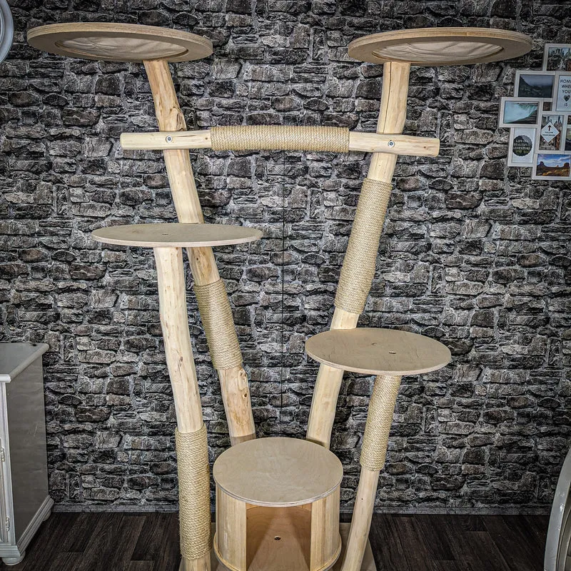 Naturkratzbaum 2501 Kratzbaum Natur Holz Design 195 cm hoch