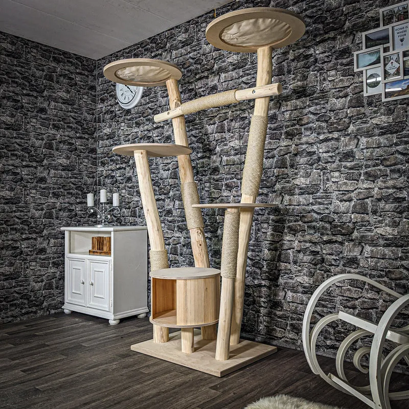 Naturkratzbaum 2501 Kratzbaum Natur Holz Design 195 cm hoch