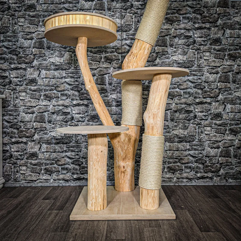 Naturkratzbaum 2499 Kratzbaum Natur Holz Design 158 cm hoch