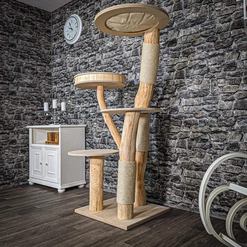 Naturkratzbaum 2499 Kratzbaum Natur Holz Design 158 cm hoch