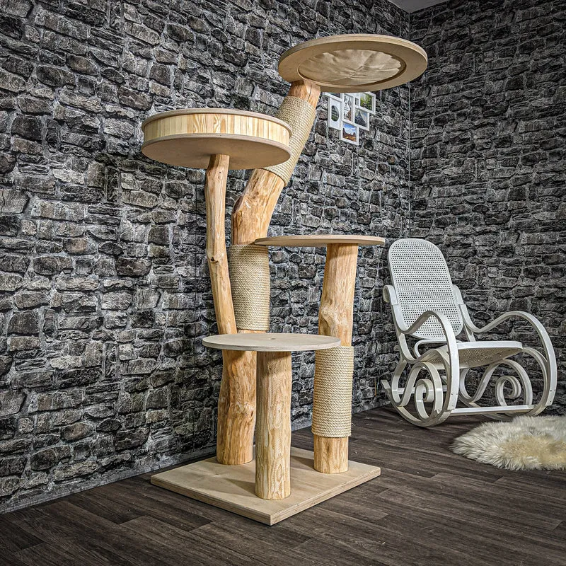 Naturkratzbaum 2499 Kratzbaum Natur Holz Design 158 cm hoch