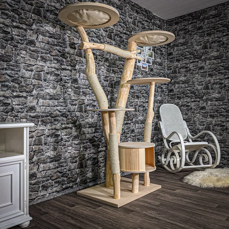 Naturkratzbaum 2497 Kratzbaum Natur Holz Design 180 cm hoch