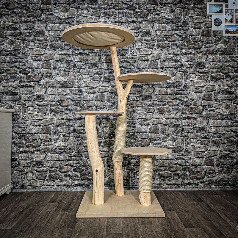 Naturkratzbaum 2496 Kratzbaum Natur Holz Design 135 cm hoch