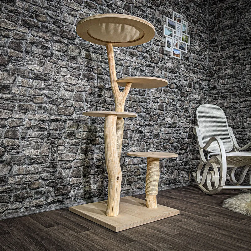 Naturkratzbaum 2496 Kratzbaum Natur Holz Design 135 cm hoch