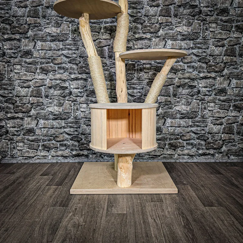 Naturkratzbaum 2495 Kratzbaum Natur Holz Design 146 cm hoch