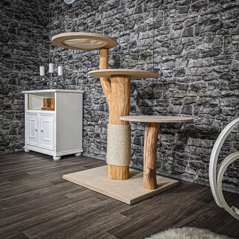 Naturkratzbaum 2493 Kratzbaum Natur Holz Design 120 cm hoch