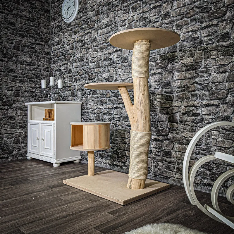 Naturkratzbaum 2492 Kratzbaum Natur Holz Design 122 cm hoch