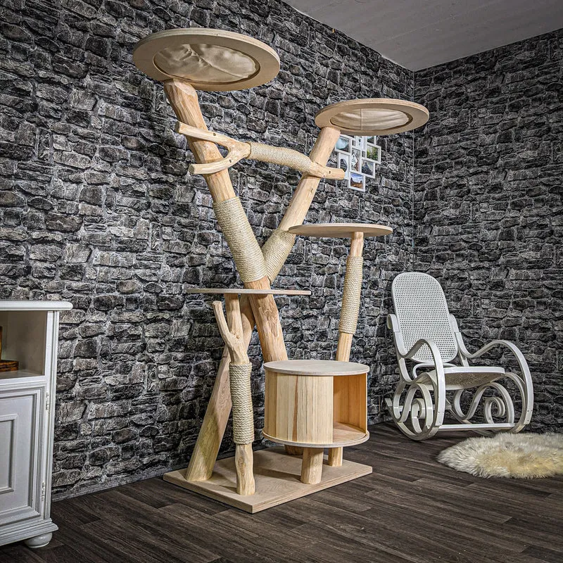 Naturkratzbaum 2489 Kratzbaum Natur Holz Design 173 cm hoch
