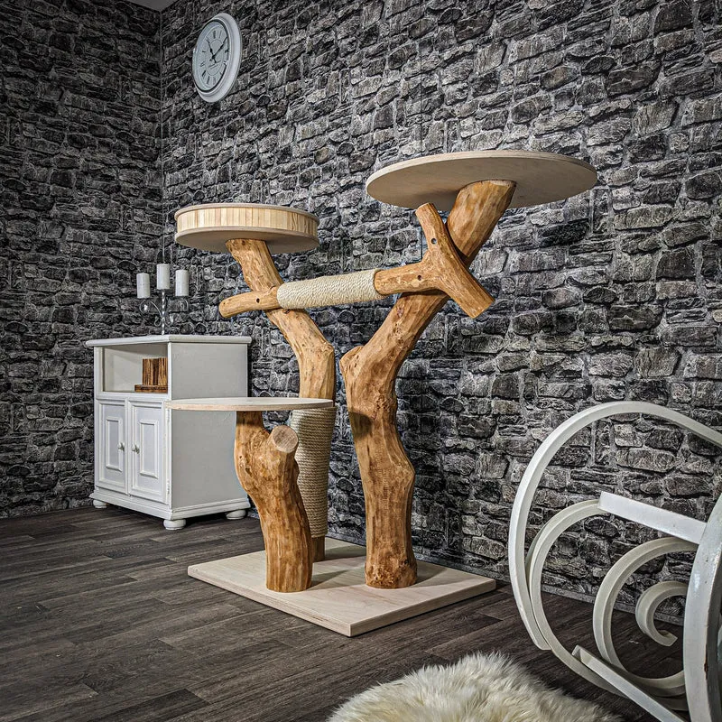 Naturkratzbaum 2487 Kratzbaum Natur Holz Design 120 cm hoch