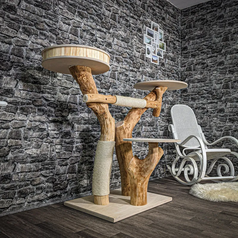 Naturkratzbaum 2487 Kratzbaum Natur Holz Design 120 cm hoch