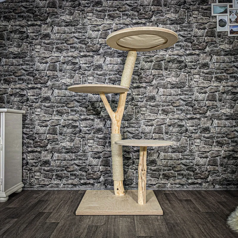 Naturkratzbaum 2484 Kratzbaum Natur Holz Design 135 cm hoch