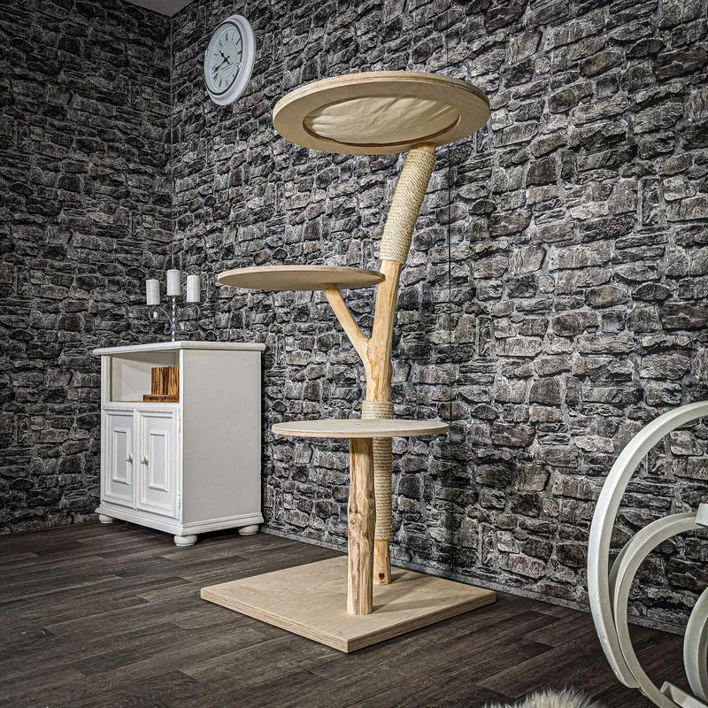 Naturkratzbaum 2484 Kratzbaum Natur Holz Design 135 cm hoch