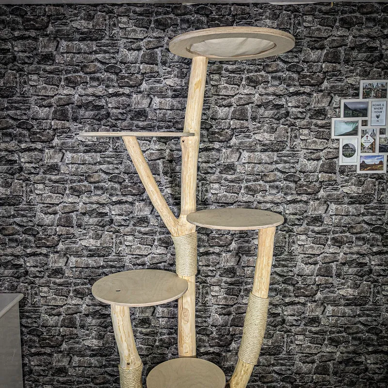 Naturkratzbaum 2481 Kratzbaum Natur Holz Design 215 cm hoch