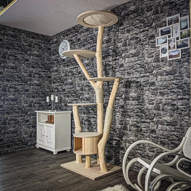 Naturkratzbaum 2481 Kratzbaum Natur Holz Design 215 cm hoch