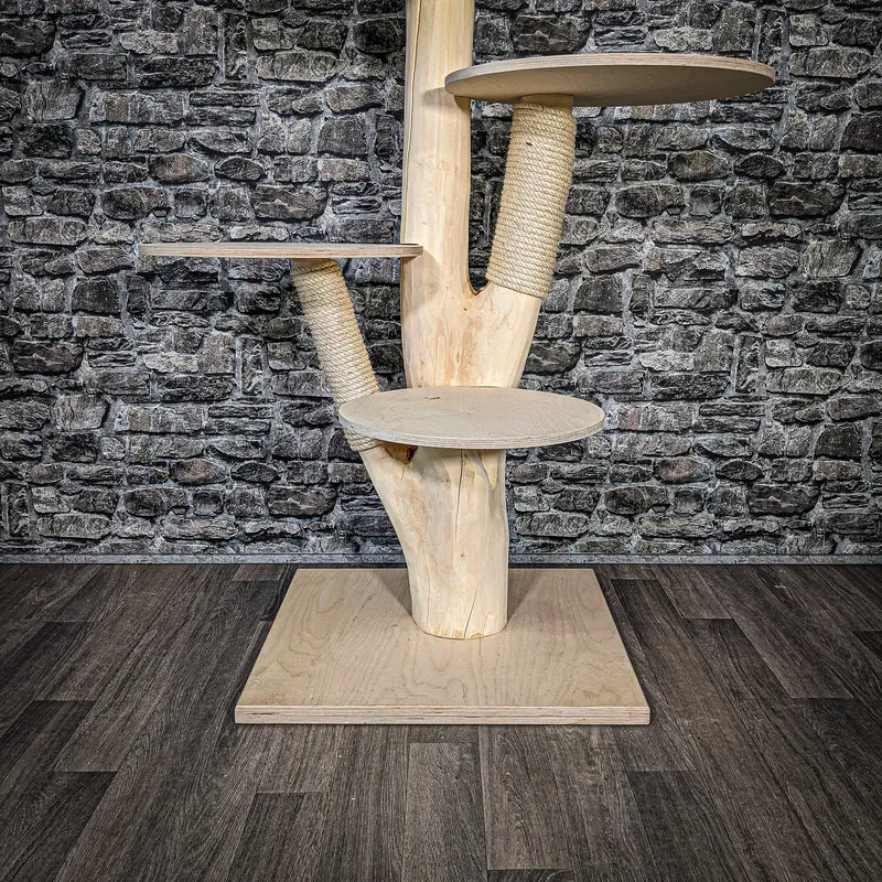 Naturkratzbaum 2480 Kratzbaum Natur Holz Design 120 cm hoch