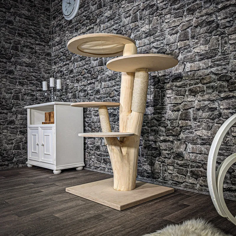 Naturkratzbaum 2480 Kratzbaum Natur Holz Design 120 cm hoch
