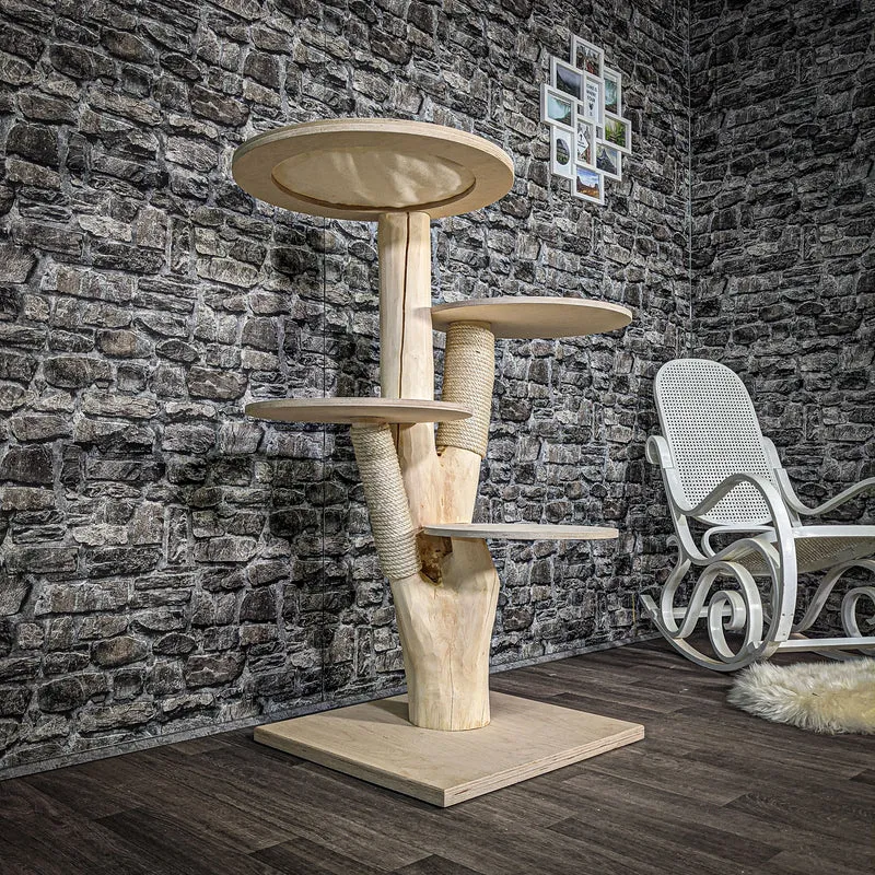 Naturkratzbaum 2480 Kratzbaum Natur Holz Design 120 cm hoch