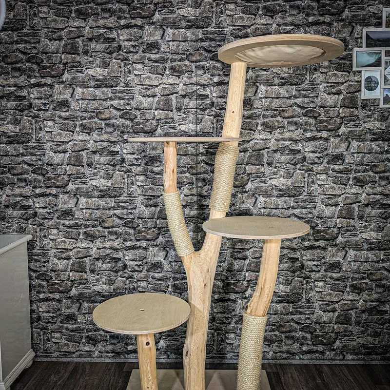 Naturkratzbaum 2478 Kratzbaum Natur Holz Design 175 cm hoch Katzenbaum