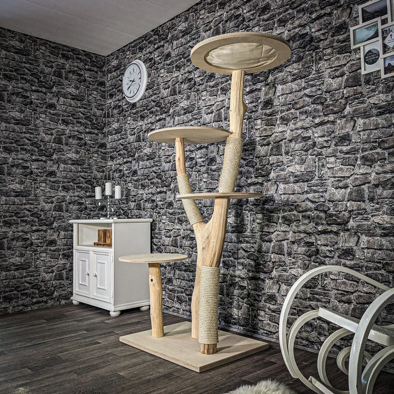 Naturkratzbaum 2478 Kratzbaum Natur Holz Design 175 cm hoch Katzenbaum