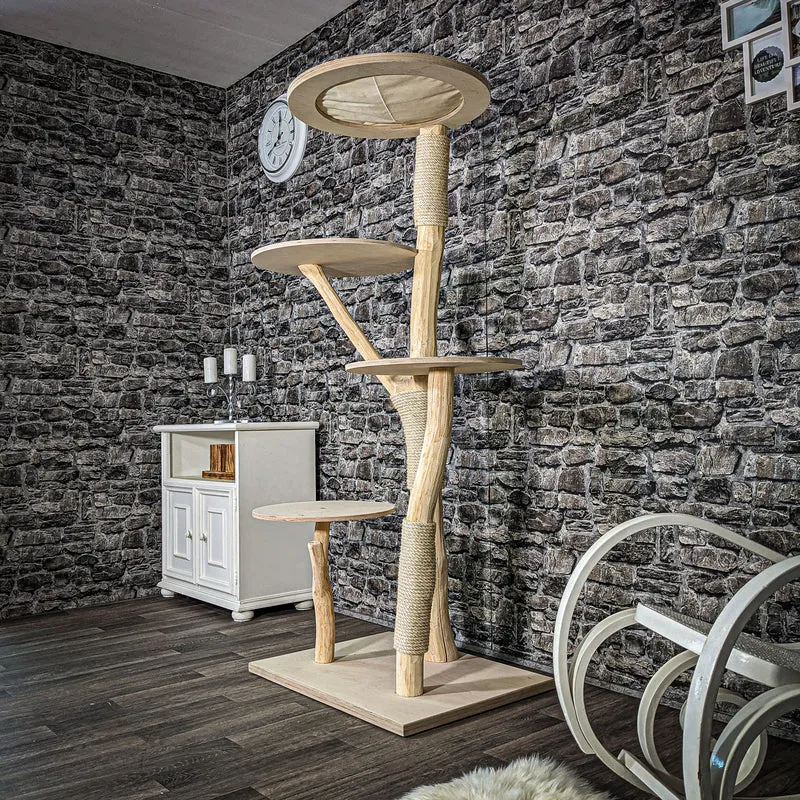 Naturkratzbaum 2470 Kratzbaum Natur Holz Design 170 cm hoch Katzenbaum