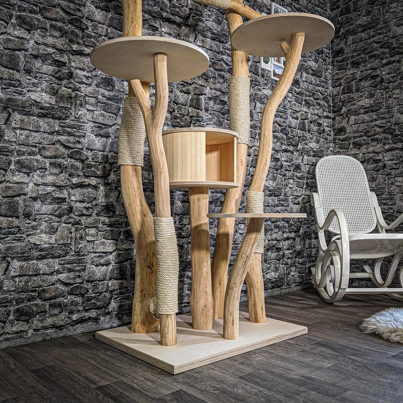 Naturkratzbaum 2303 Kratzbaum Natur Holz Design 200 cm hoch