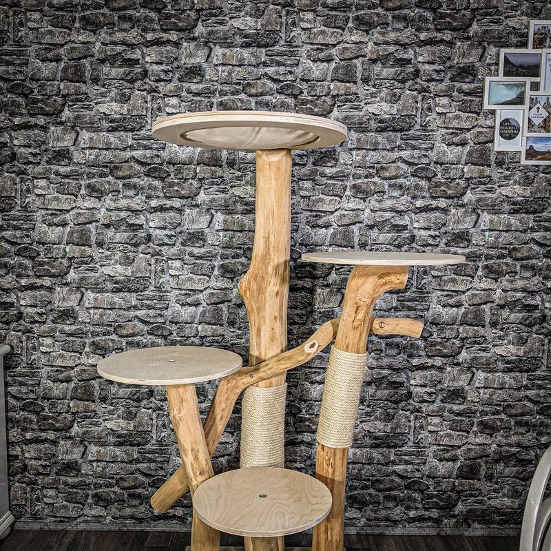 Naturkratzbaum 2301 Kratzbaum Natur Holz Design 155 cm hoch