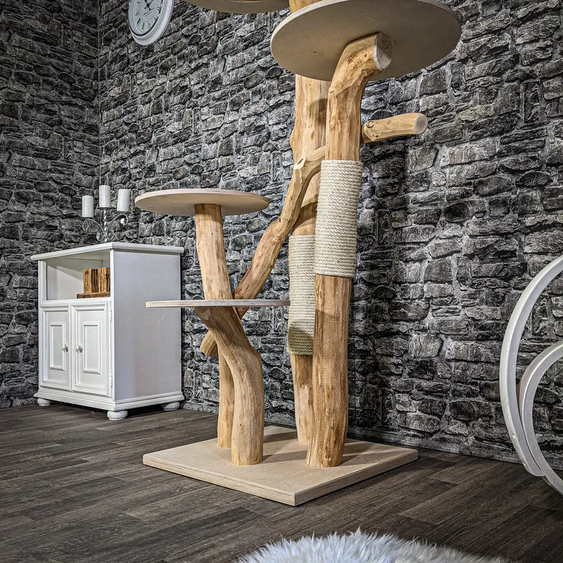 Naturkratzbaum 2301 Kratzbaum Natur Holz Design 155 cm hoch