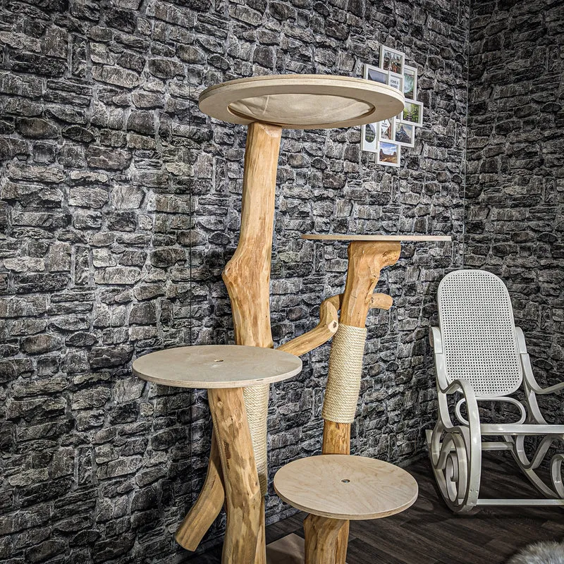 Naturkratzbaum 2301 Kratzbaum Natur Holz Design 155 cm hoch