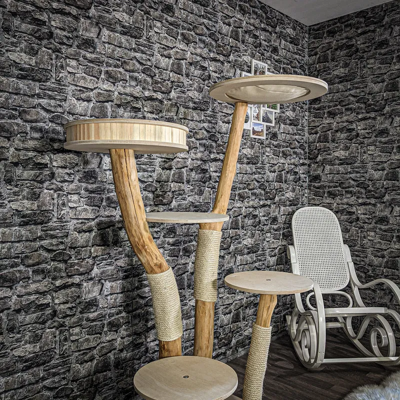 Naturkratzbaum 2300 Kratzbaum Natur Holz Design 165 cm hoch