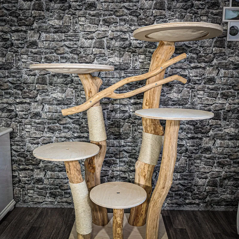Naturkratzbaum 2298 Kratzbaum Natur Holz Design 155 cm hoch