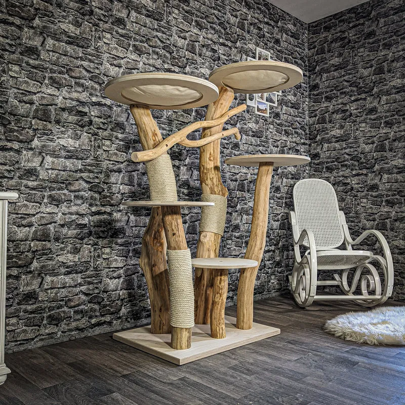 Naturkratzbaum 2298 Kratzbaum Natur Holz Design 155 cm hoch