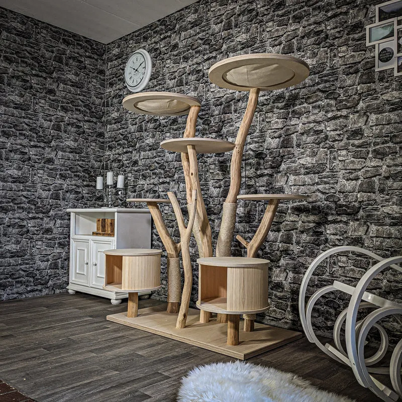 Naturkratzbaum 2297 Kratzbaum Natur Holz Design 145 cm hoch