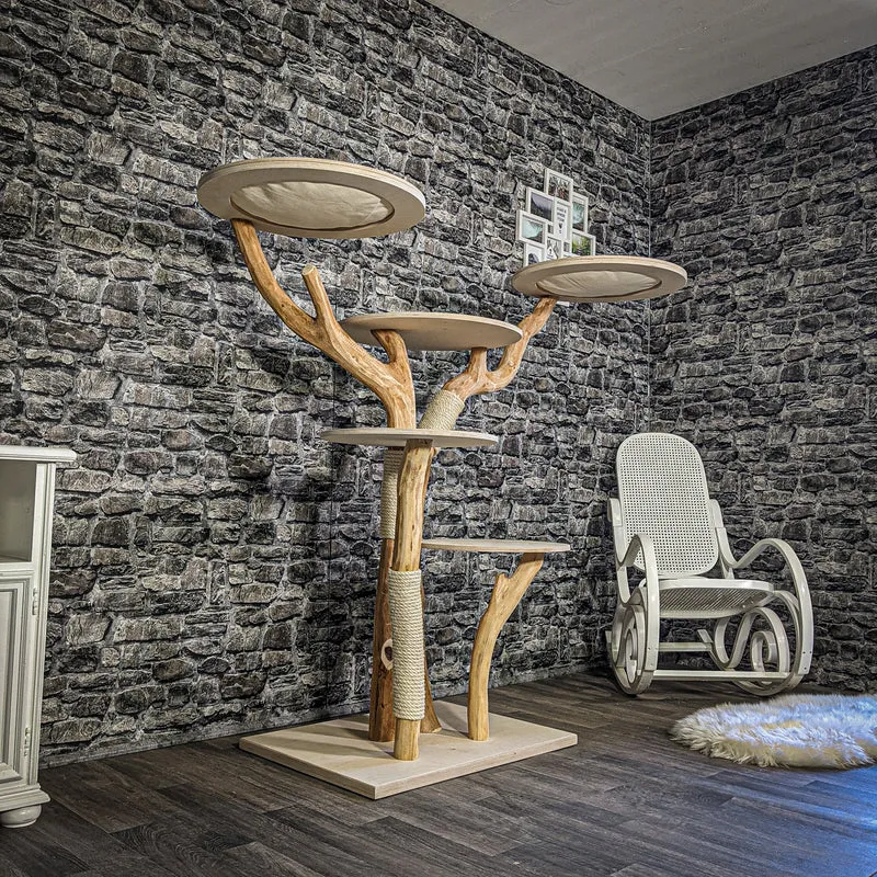 Naturkratzbaum 2296 Kratzbaum Natur Holz Design 157 cm hoch