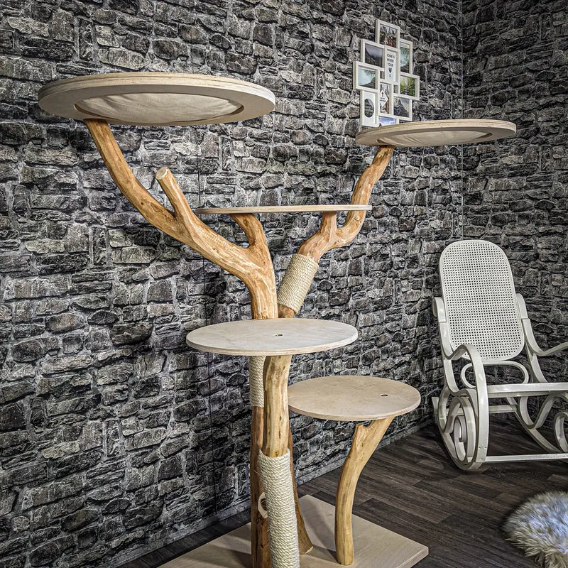 Naturkratzbaum 2296 Kratzbaum Natur Holz Design 157 cm hoch