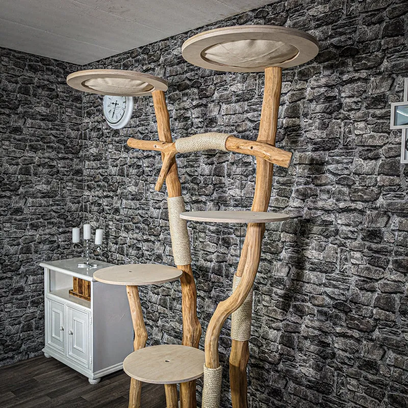 Naturkratzbaum 2294 Kratzbaum Natur Holz Design 205 cm hoch