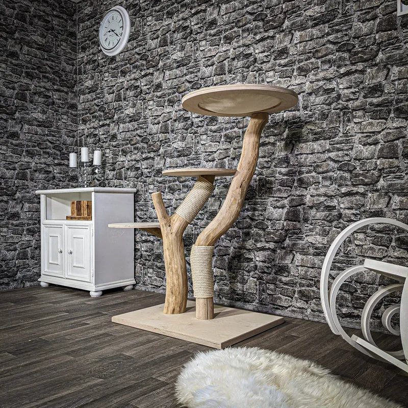 Naturkratzbaum 2293 Kratzbaum Natur Holz Design 118 cm hoch