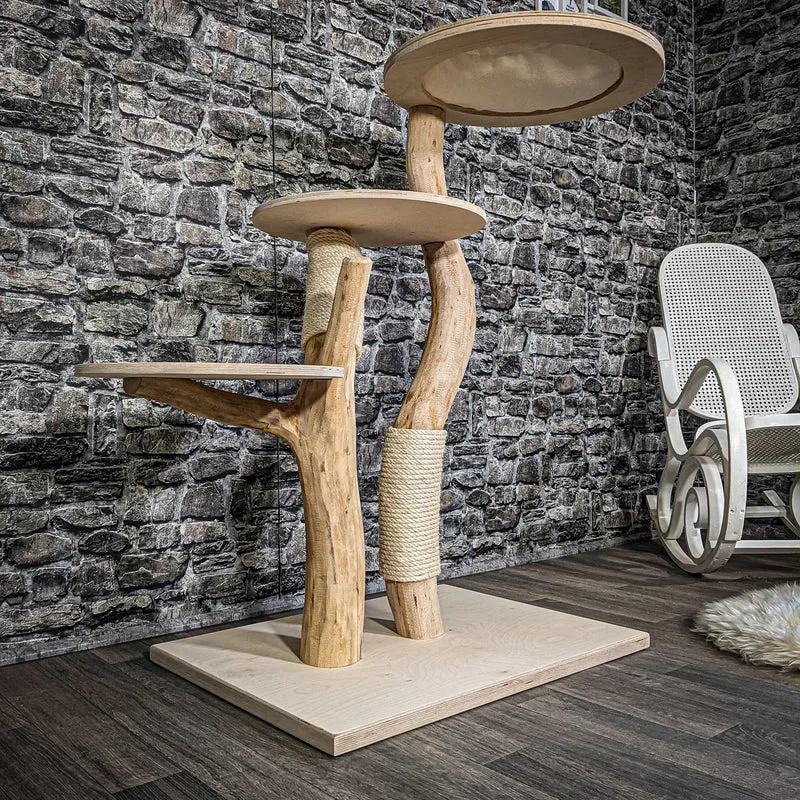 Naturkratzbaum 2293 Kratzbaum Natur Holz Design 118 cm hoch