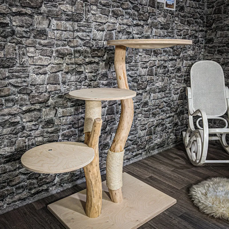 Naturkratzbaum 2293 Kratzbaum Natur Holz Design 118 cm hoch