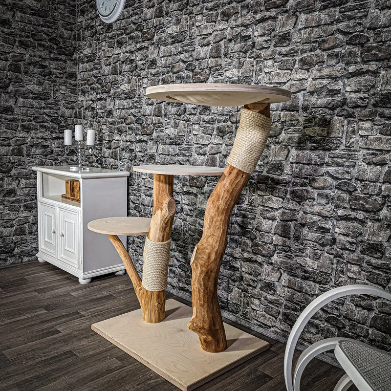 Naturkratzbaum 2292 Kratzbaum Natur Holz Design 123 cm hoch