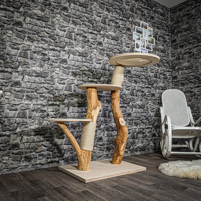 Naturkratzbaum 2292 Kratzbaum Natur Holz Design 123 cm hoch