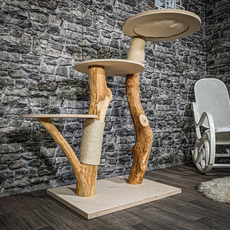 Naturkratzbaum 2292 Kratzbaum Natur Holz Design 123 cm hoch