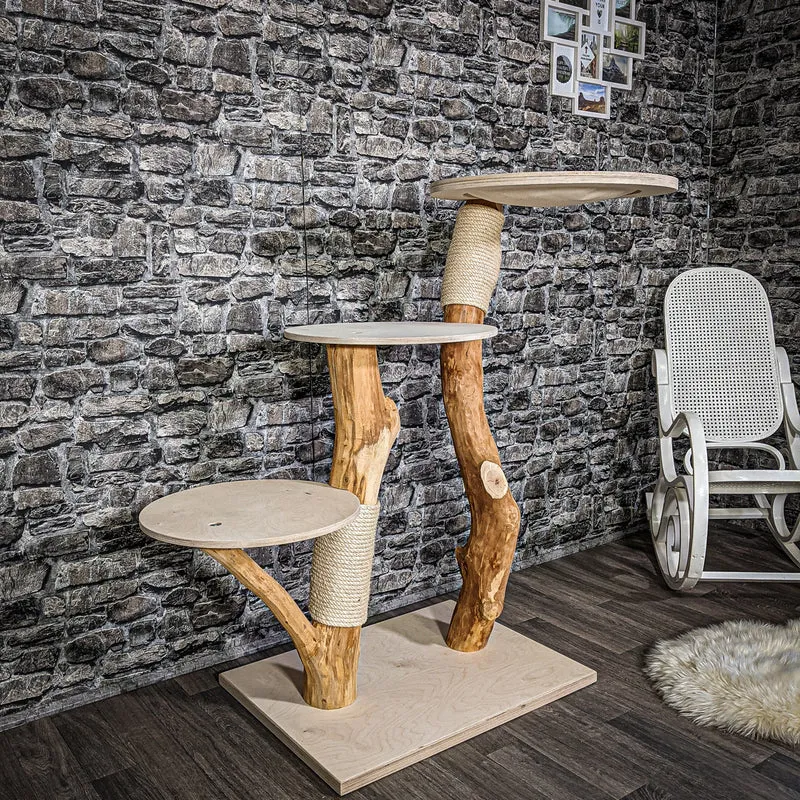 Naturkratzbaum 2292 Kratzbaum Natur Holz Design 123 cm hoch
