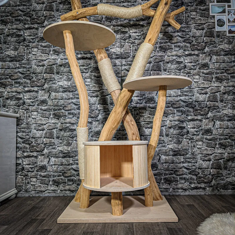 Naturkratzbaum 2291 Kratzbaum Natur Holz Design 202 cm hoch