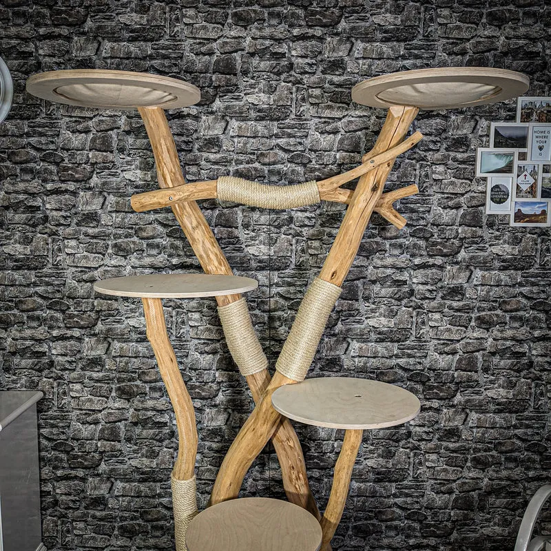 Naturkratzbaum 2291 Kratzbaum Natur Holz Design 202 cm hoch