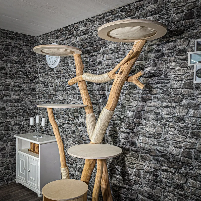 Naturkratzbaum 2291 Kratzbaum Natur Holz Design 202 cm hoch