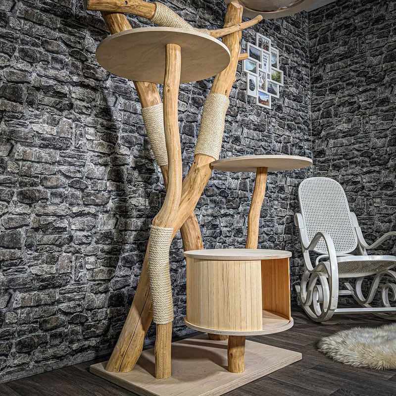 Naturkratzbaum 2291 Kratzbaum Natur Holz Design 202 cm hoch