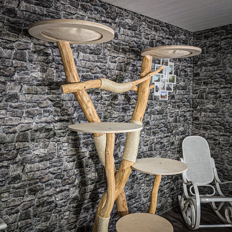 Naturkratzbaum 2291 Kratzbaum Natur Holz Design 202 cm hoch